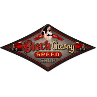 Black Cherry Speed Shop Metal Sign - 22" x 14"
