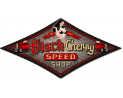 Black Cherry Speed Shop Metal Sign