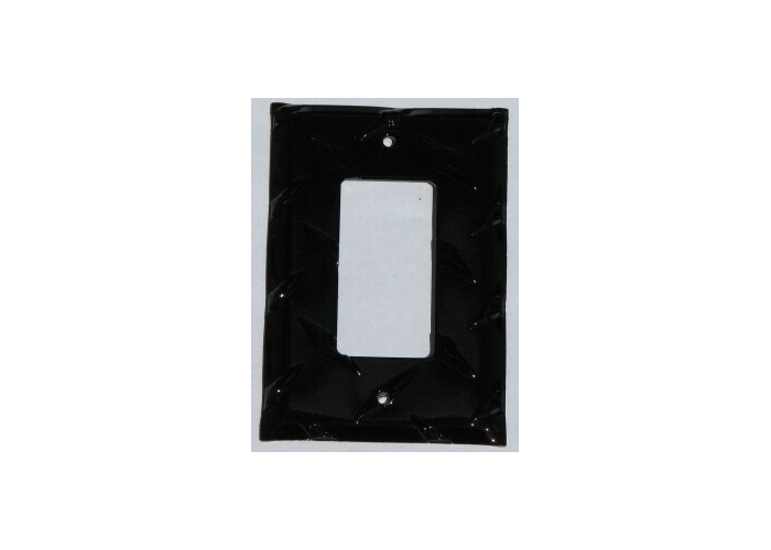 Black Diamond Plate Single GFI Cover