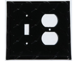 Black Diamond Plate Switch/Outlet Combo