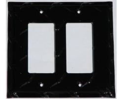 Black Diamond Plate Double GFI Cover