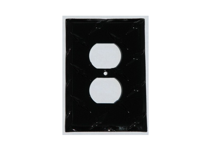 Black Diamond Plate Single Outlet Cover
