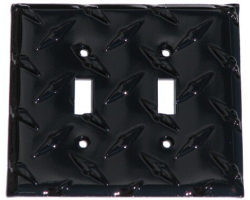 Black Diamond Plate Double Switch Cover