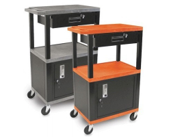 Black w/ Gray Shelf 1 Drawer Cabinet Cart