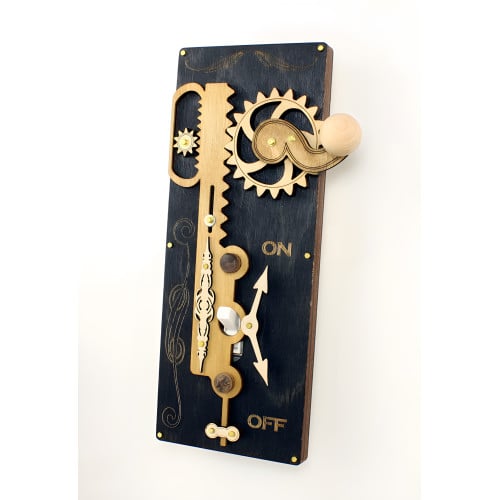 Black Single Toggle Rack and Pinion Light Switch Plate