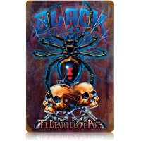 Black Widow Rustic Metal Sign - 12" x 18"