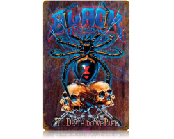 Black Widow Rustic Metal Sign - 12" x 18"