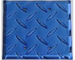Blue Diamond Plate Double Blank Wall Plate