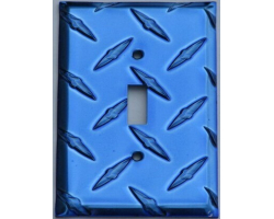 Blue Diamond Plate Single Toggle Wall Plate