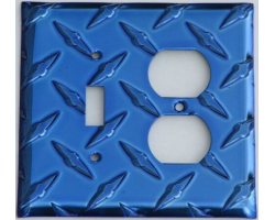 Blue Diamond Plate Switch Toggle Wall Plate