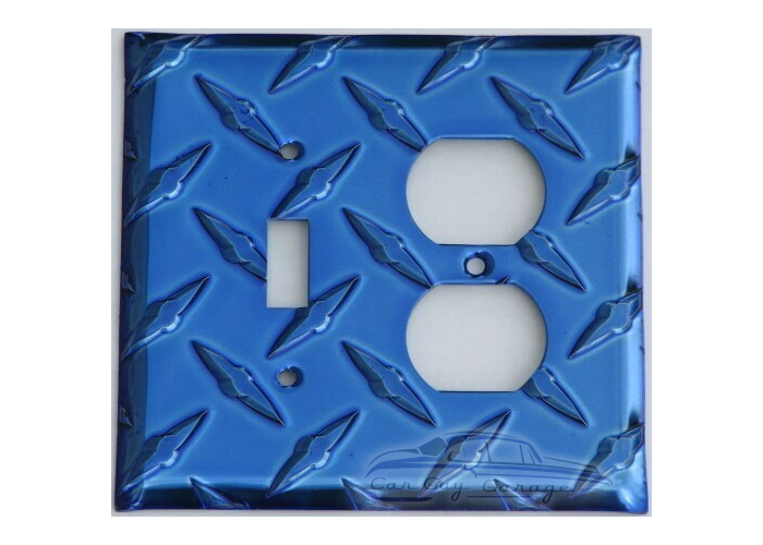 Blue Diamond Plate Switch Toggle Wall Plate