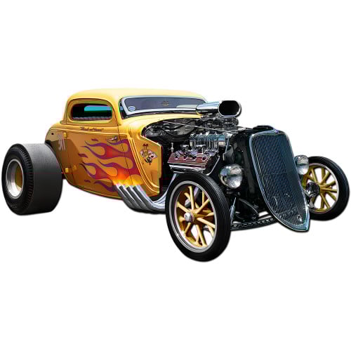 1933 Blown Coupe Metal Sign - 18" x 9"