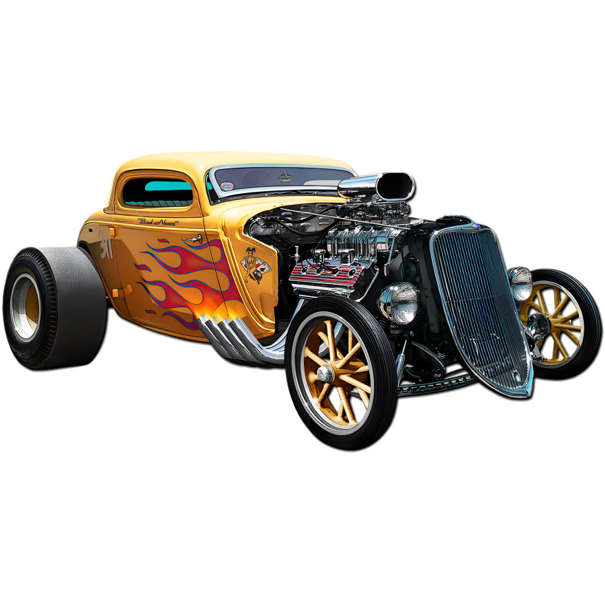 1933 Blown Coupe Metal Sign - 18" x 9"