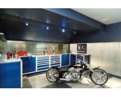 Blue Aluminum Garage Cabinets