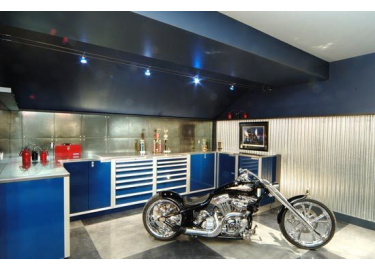 Blue Aluminum Garage Cabinets