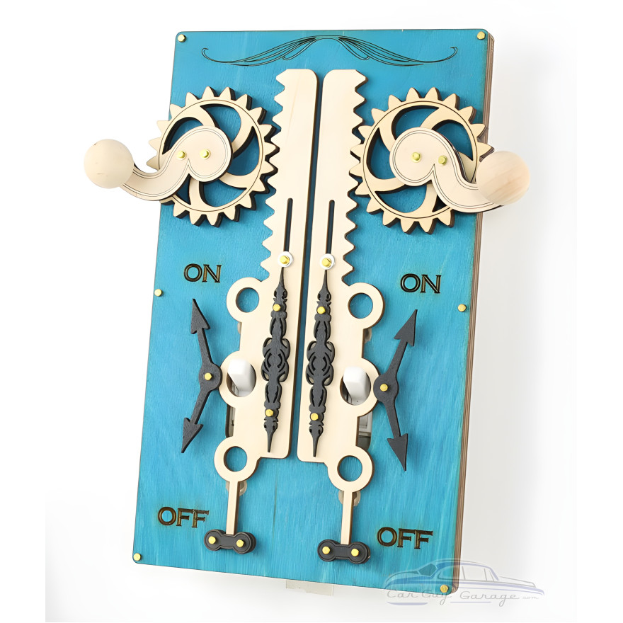 Blue Double Toggle Rack and Pinion Light Switch Plate Blue Double Toggle Rack and Pinion Light Switch Plate