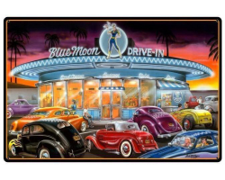 Blue Moon Drive-In Metal Sign - 36" x 24"