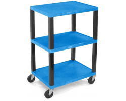 Blue 3 Shelf Rolling Cart