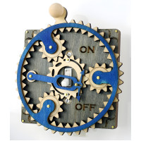 Kinetic Gear Single Toggle Light Switch Cover Plate - Wood Gray Blue