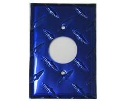 Blue Round Plug 1 3/8 InchOutlet Diamond Plate Wall Plate
