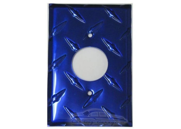 Blue Round Plug 1 3/8 InchOutlet Diamond Plate Wall Plate