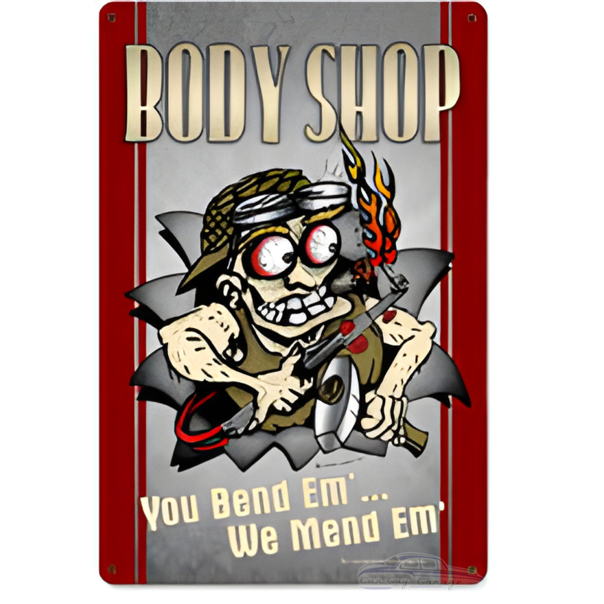 Body Shop Metal Sign - 12" x 18"