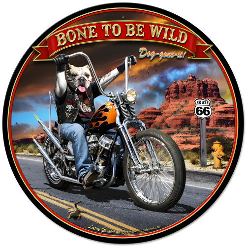 Bone to be Wild Metal Sign - 28" Round