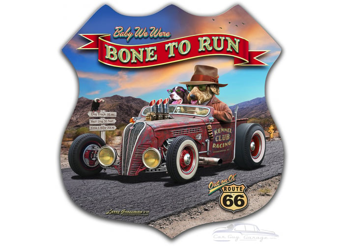 Bone to Run Metal Sign - 15" x 15"