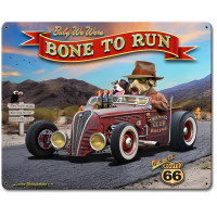 Bone to Run Metal Sign - 12" x 15"