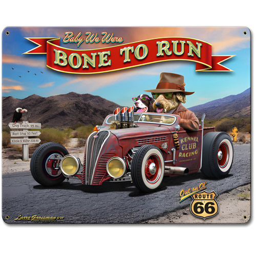 Bone to Run Metal Sign - 12" x 15"
