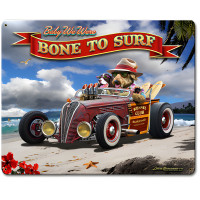 Bone to Surf Metal Sign - 12" x 15"