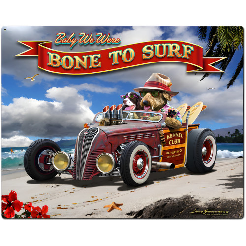 Bone to Surf Metal Sign - 24" x 30"