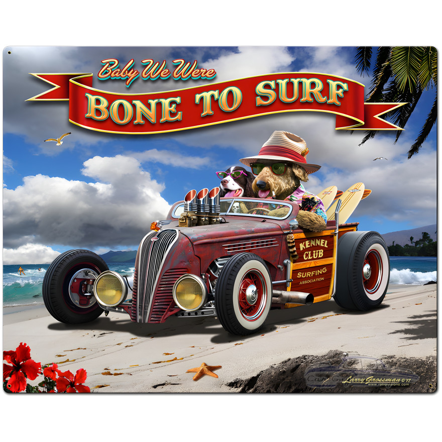 Bone to Surf Metal Sign - 24" x 30"
