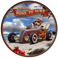 Bone to Surf Metal Sign - 14" Round