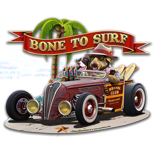 Bone to Surf Metal Sign - 18" x 14"