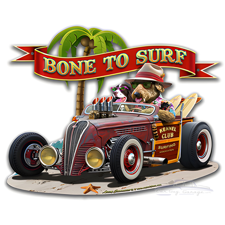 Bone to Surf Metal Sign - 18" x 14"