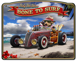 Bone to Surf Metal Sign - 18" x 14"