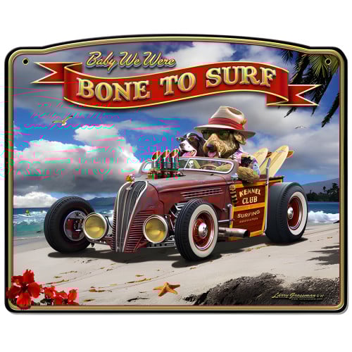 Bone to Surf Metal Sign - 18" x 14"