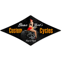 Bone Yard Cycles Metal Sign - 22" x 14"