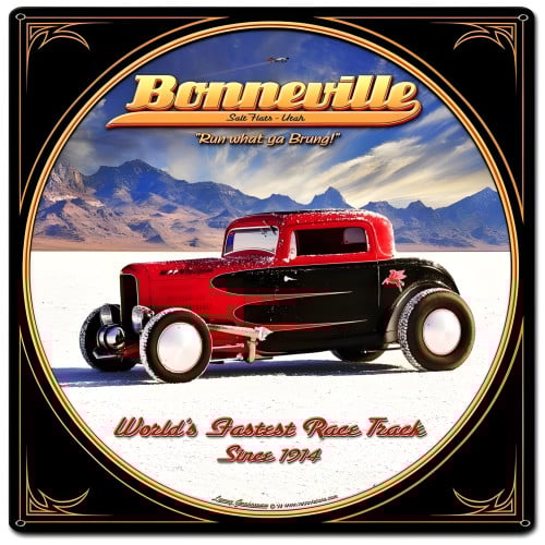 Bonneville Metal Sign - 18" x 18"