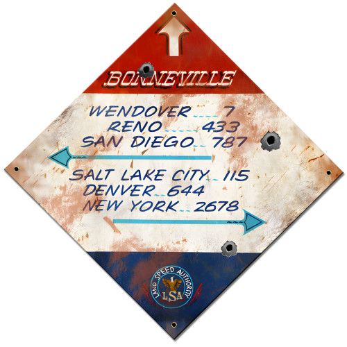 Bonneville Distance Sign - 17" x 17"