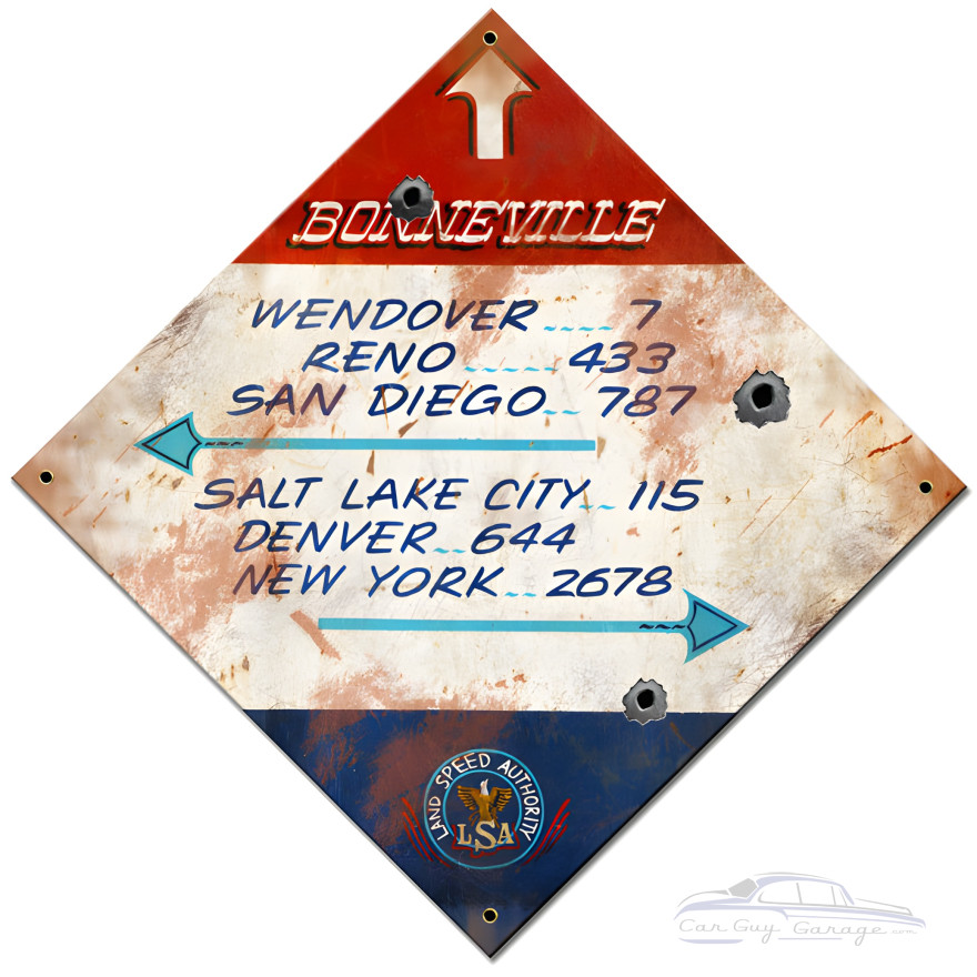 Bonneville Distance Sign - 17" x 17"