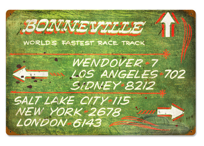 Bonneville Green Distance Sign - 24" x 16"