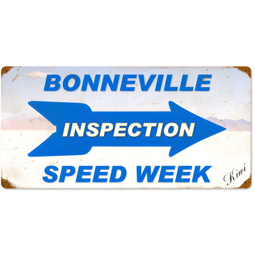 Bonneville Inspection Speed Week Metal Sign - 24" x 12"
