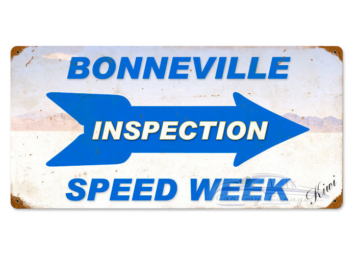 Bonneville Inspection Speed Week Metal Sign
