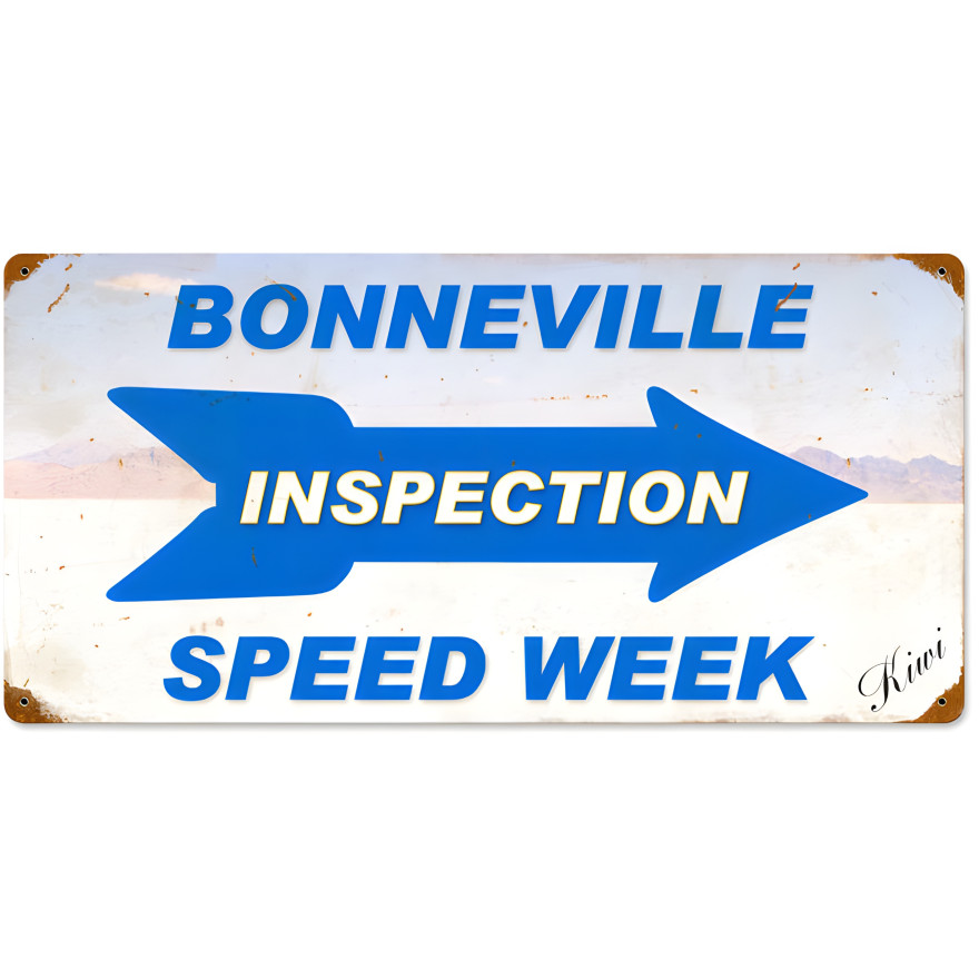 Bonneville Inspection Speed Week Metal Sign - 24" x 12"