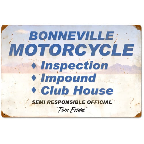 Bonneville Motorcycle Inspection Sign - 24" x 16"