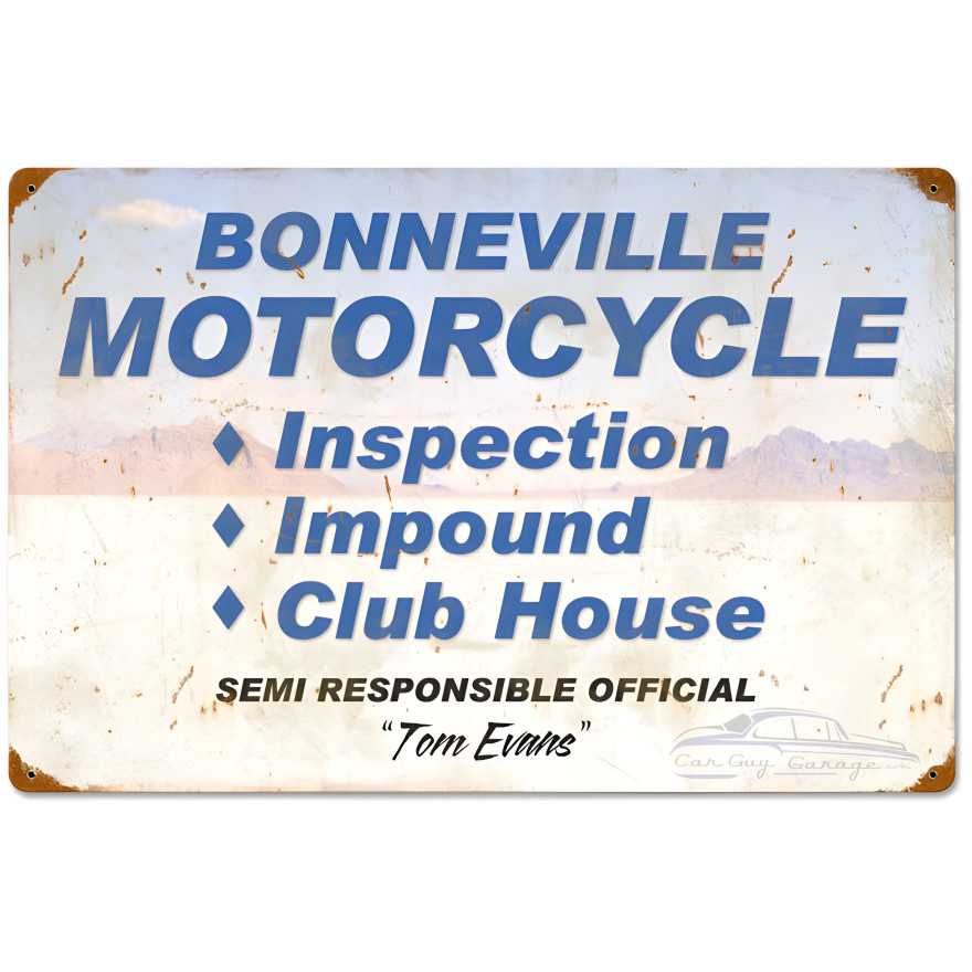 Bonneville Motorcycle Inspection Sign - 24" x 16"