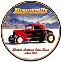 Bonneville Metal Sign - 14" Round