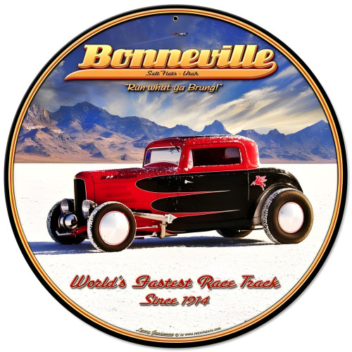 Bonneville Metal Sign - 14" Round